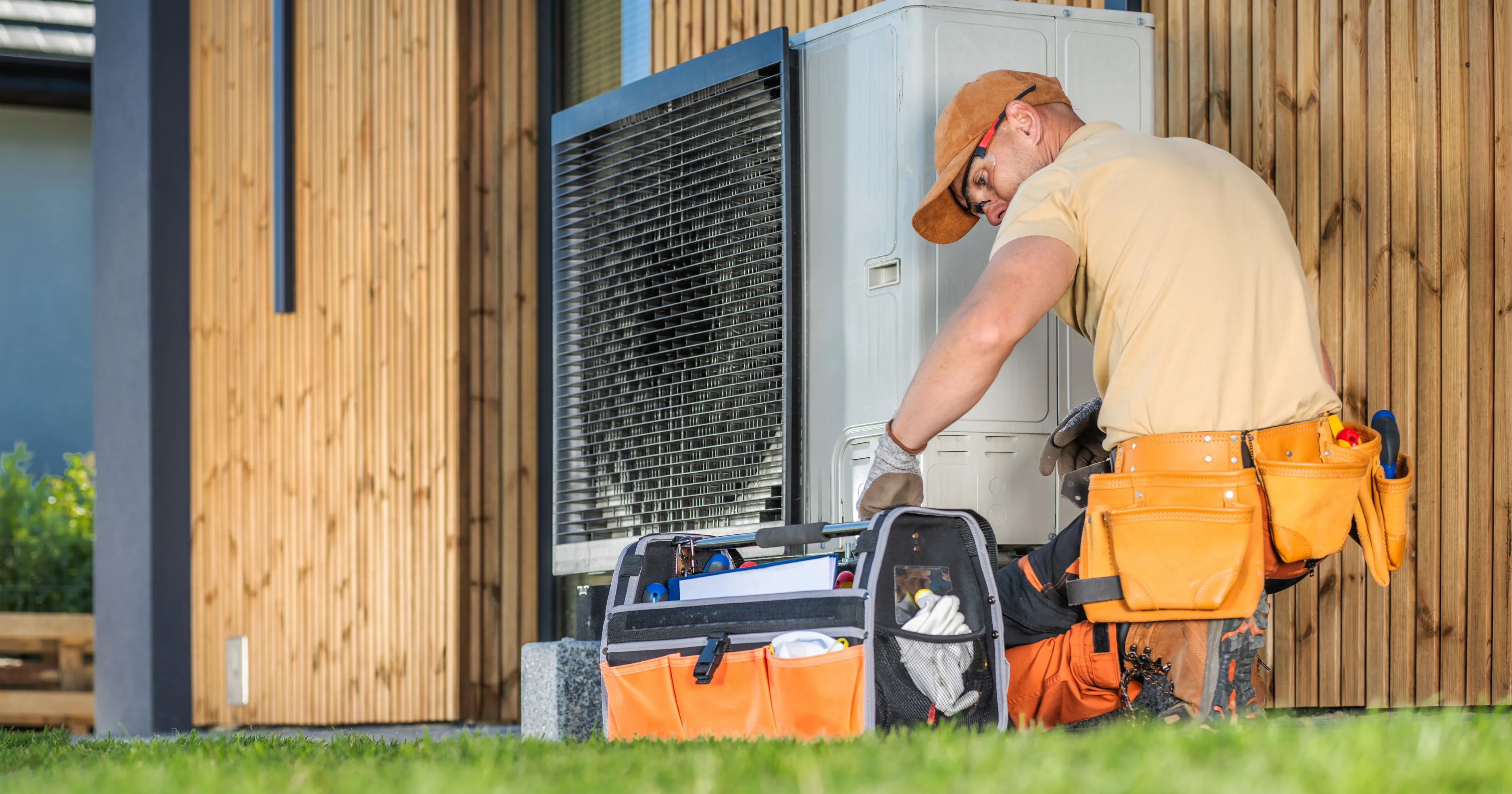 HVAC technician on the job